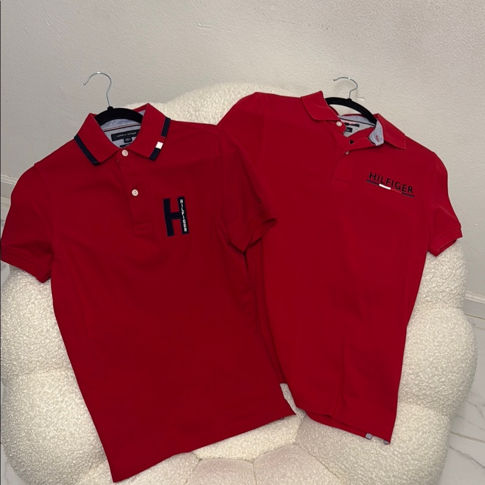 Tommy Hilfiger Mens Red Polo Shirt Set